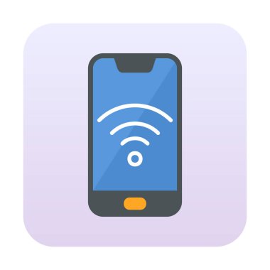 Akıllı telefondaki wifi imzası, basit simge vektör illüstrasyonu