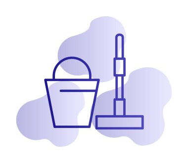 kova ve paspas simgeleri vektör illüstrasyonuName