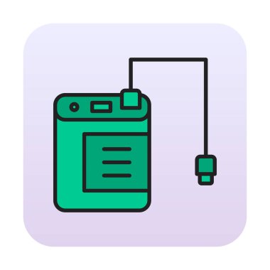 harici sabit disk simgesi, vektör illüstrasyonu basit tasarım