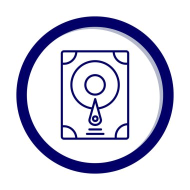 Sabit disk simgesi, vektör illüstrasyonu basit tasarım