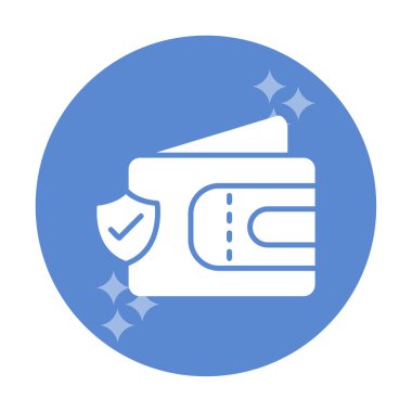 Basit Cüzdan Güvenliği simgesi, vektör illüstrasyonu