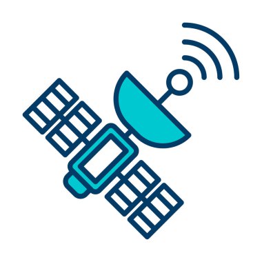 Uydu Simgesi, vektör illüstrasyonu