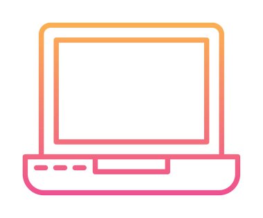 dizüstü bilgisayar simgesi, vektör illüstrasyonu basit tasarım 