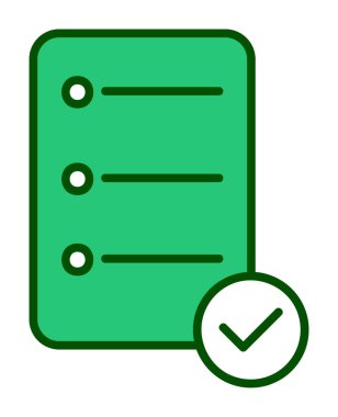 Simge vektör illüstrasyonunu onayla, kontrol listesi 