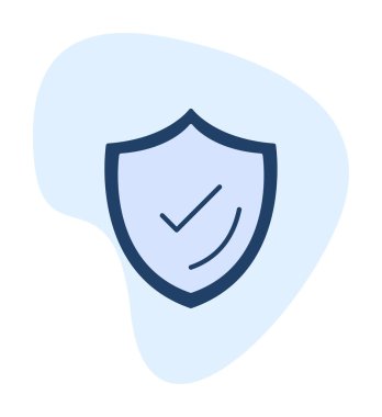 Güvenlik kalkanı simgesi koruma konsepti, vektör illüstrasyonu