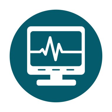 Ecg Okuma simgesi, vektör illüstrasyonu  
