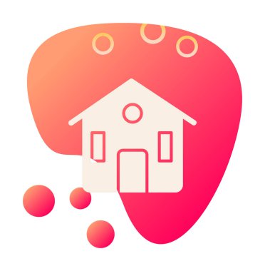 Eve. Web simgesi basit illüstrasyon