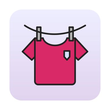 Çamaşır, tişört ikonu, vektör illüstrasyonu