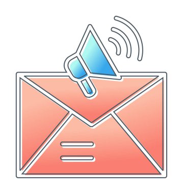 Basit E- posta Pazarlama simgesi, vektör illüstrasyonu