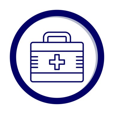 İlk yardım çantası simgesi. Acil durumlar için tıbbi ekipman