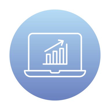 Dizüstü bilgisayarda basit büyüme grafiği, vektör illüstrasyonu