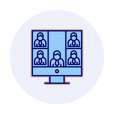 Konferans çağrısı ikon vektör illüstrasyonu