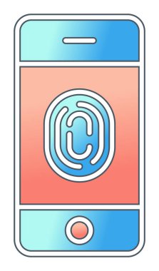 parmak izi kutsal kişilerin resmi, vektör çizim ile Smartphone 