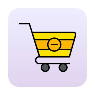 Cart simgesi vektör illüstrasyonunu sil