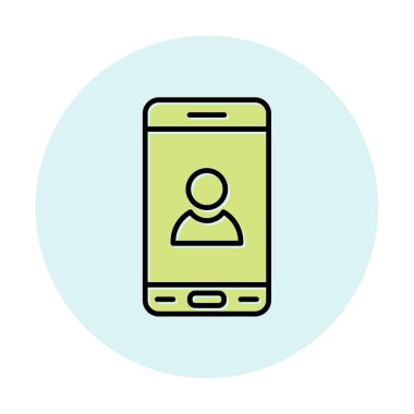 Mobil Kullanıcı simgesi vektör çizimi