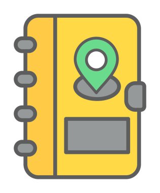 Soyut arkaplan vektöründe adres defteri simgesi izole edildi