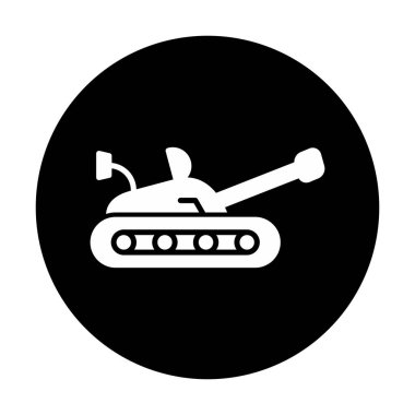 askeri tank simgesi, vektör illüstrasyonu 