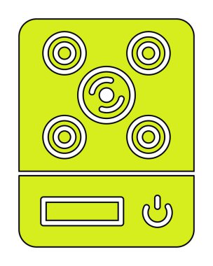 İndüksiyon Soba simgesi vektör illüstrasyonu