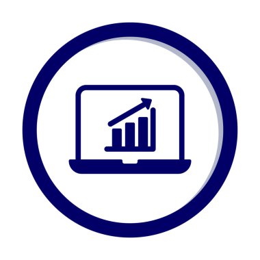 Dizüstü bilgisayarda basit büyüme grafiği, vektör illüstrasyonu