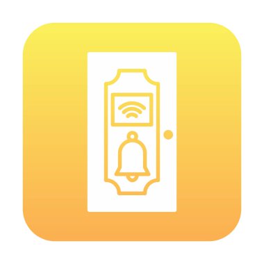 Kapı Zili simgesi vektör illüstrasyonu