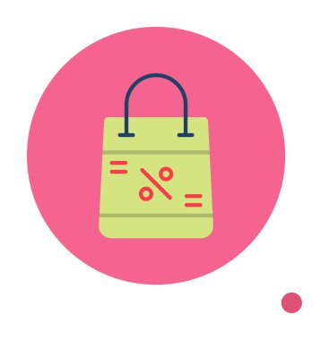 İndirim ve alışveriş çantası vektör çizgisi simgesi, satış konsepti                       