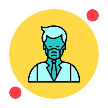 Yüz maskesi çizgisi ikonu, hastalık önlemenin vektör piktogramı. Koronavirüsten korunma giysisi, hava kirliliği, toz, grip illüstrasyonu, tıbbi gereç deposu tabelası.