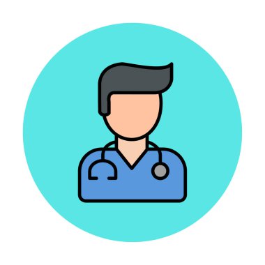 Erkek doktor simgesi, vektör illüstrasyon tasarımı