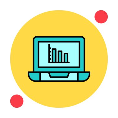 Çevrimiçi Bar Grafik simgesi vektör illüstrasyonu