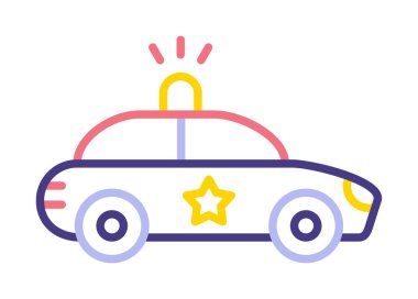 Polis araba simgesi. Vektör çizim