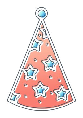 Basit Parti Şapkası simgesi, vektör illüstrasyonu