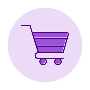 Alışveriş arabası simgesi, vektör çizimi basit tasarım