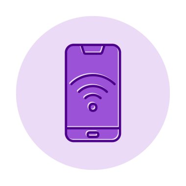Akıllı telefondaki wifi imzası, basit simge vektör illüstrasyonu
