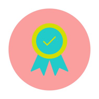 Onaylanmış madalya simgesi, vektör illüstrasyonu.