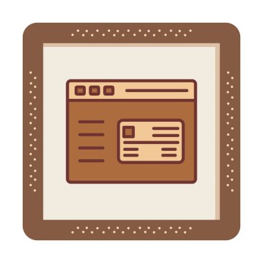 Basit Web Ödeme simgesi, vektör illüstrasyonu