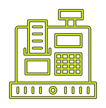 Kasiyer Makine simgesi vektör illüstrasyonu