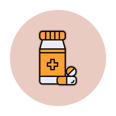 Düz tarzda ilaç şişesi simgesi 