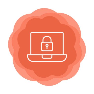 Dizüstü bilgisayar ekranına kilitle. Güvenlik kavramı vektör illüstrasyonu