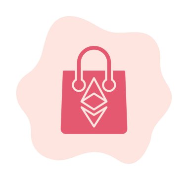 Ethereum Bag web simgesi, vektör illüstrasyonu 