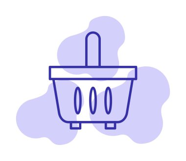 Alışveriş sepeti ikonu vektör illüstrasyonu          