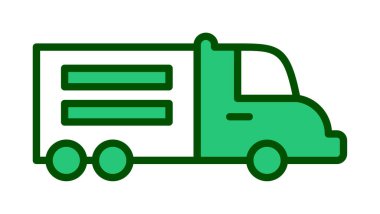 Web ve mobil uygulama tasarımınız için kamyon simgesi vektörü, dağıtım kamyonu logosu konsepti