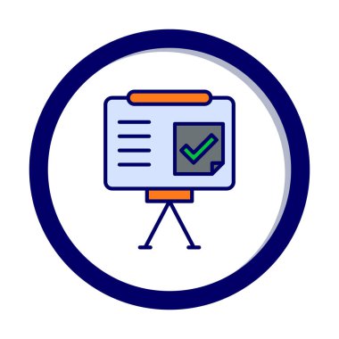 Beyaz arkaplan üzerindeki sunum tamamlanmış vektör illüstrasyonuName