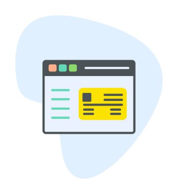 Basit Web Ödeme simgesi, vektör illüstrasyonu