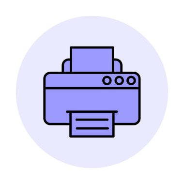 yazıcı simgesi web basit illüstrasyon