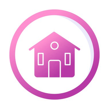 Eve. Web simgesi basit illüstrasyon