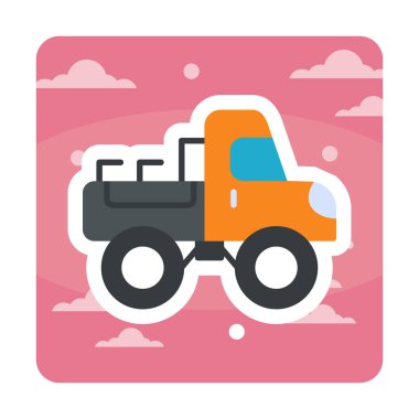 Canavar kamyon simgesi vektör illüstrasyonu