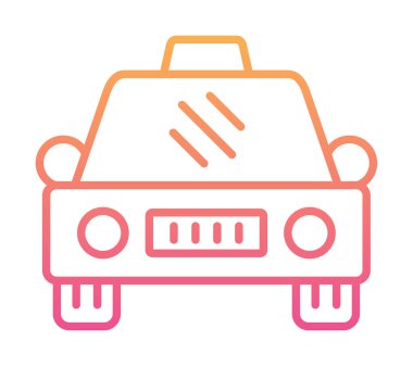 Basit taksi arabası simgesi, vektör illüstrasyonu