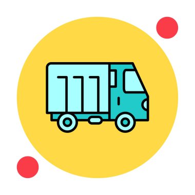 Web ve mobil uygulama tasarımınız için kamyon simgesi vektörü, kargo kamyonu logosu konsepti