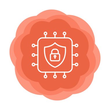 Basit Cpu simgesi, vektör illüstrasyonu