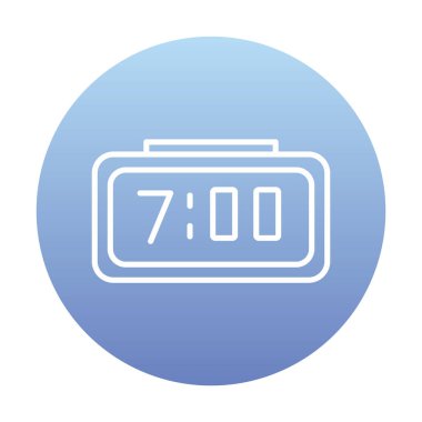 Dijital Saat simgesi. Vektör çizim