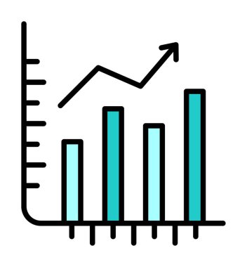 Hisse senetleri büyüyor. Web simgesi basit illüstrasyon